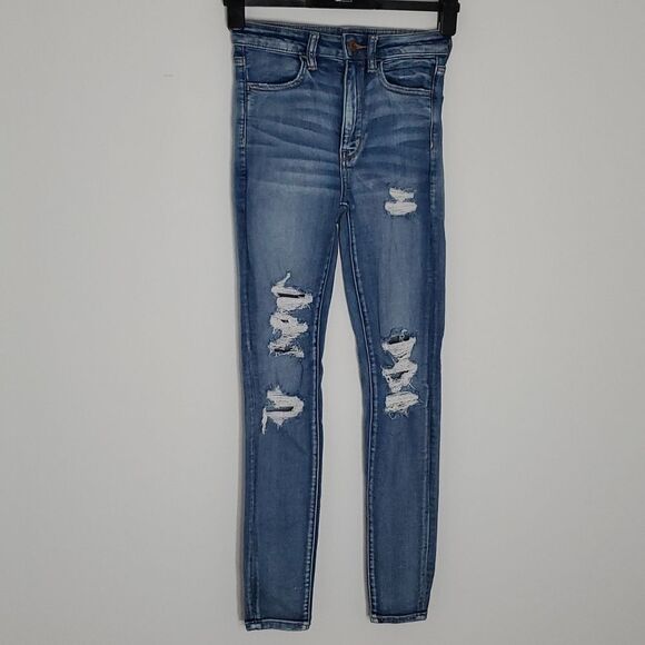AMERICAN Eagle next level stretch size 2 highest rise jeggings - Picture 3 of 8